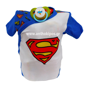 Diaper Cake with diapers and superman boy's shirt