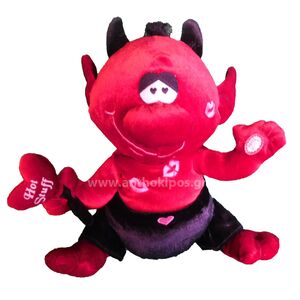 Plush red devil with music