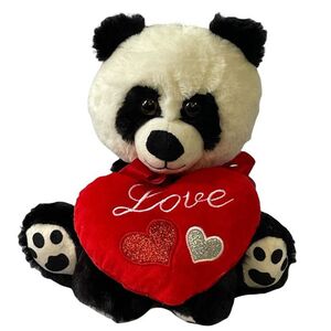 Teddy bear panda with red heart