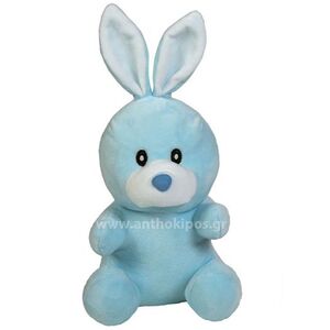 Stuffed blue rabbit for newborn boy