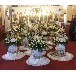 Funeral flowers for church decoration
