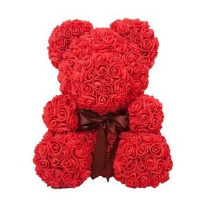 Rose Bear με κόκκινα τριαντάφυλλα (40cm)