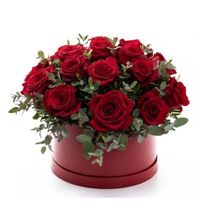Hatting pot with red roses
