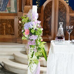 Λαμπάδες Γάμου με μοναδικά λουλούδια σε υπέροχους χρωματικούς συνδυασμούς