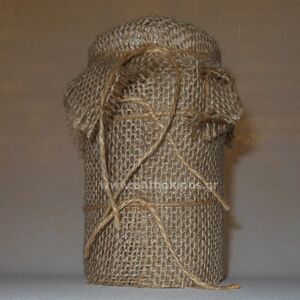 Wedding Favor consisting of a vase all wrapped with burlap