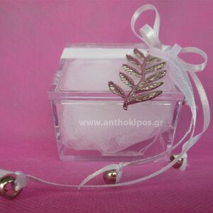 Wedding Favors, favor with transparent box and motif olive