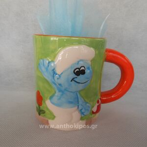 Christening Favor children cup with smurf