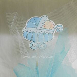 Μπομπονιέρα Βάπτισης στικ γαλάζιο μωράκι