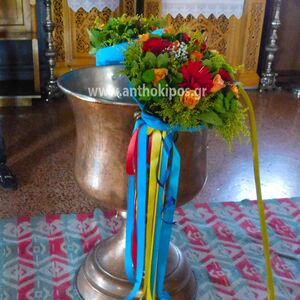 Baptism For Boy with wonderful bouquets and rich ribbons