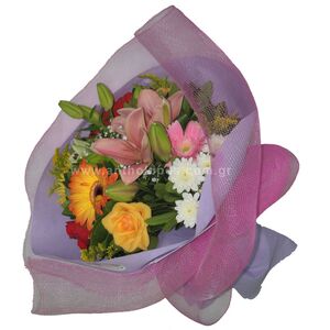 Μπουκέτο με λουλούδια πολύχρωμο