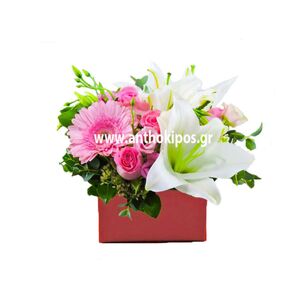 Different flowers in red square box