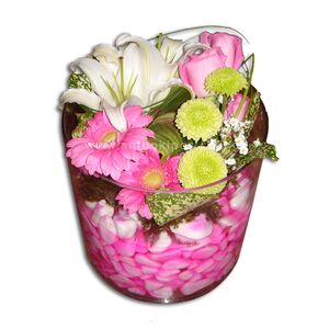 Roses, Oriental and Gerberes in Glass