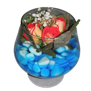 Roses in glass