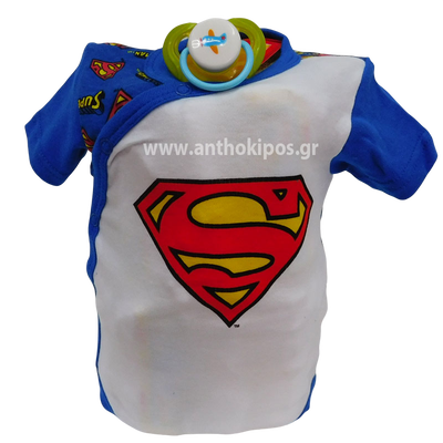 Diaper Cake with diapers and superman boy's shirt