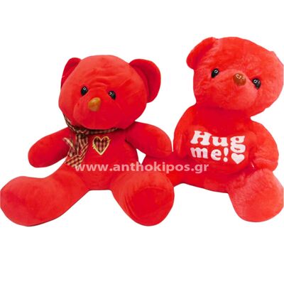 Stuffed bear all in red colors