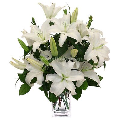 Flower bouquet in white shade for funeral