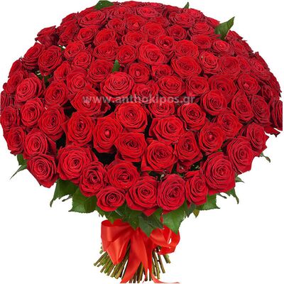 101 red roses in bouquet