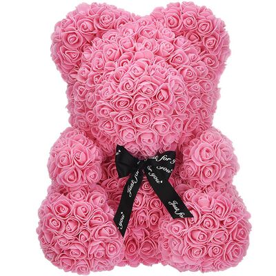 Rose Bear with pink roses (25cm)