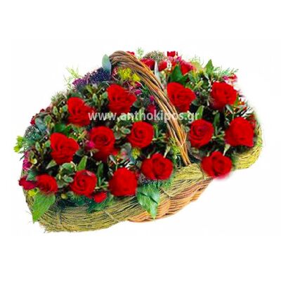 Red paradise in basket
