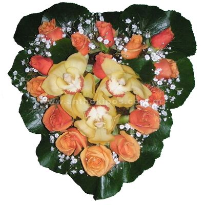 Unique flower arrangement in heart shape