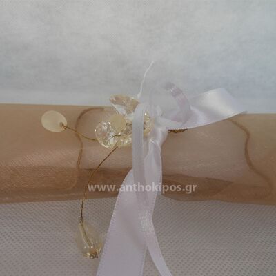 Wedding Favors, unique wedding favor with organza handkerchief and flower