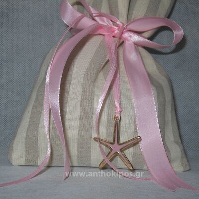 Wedding Favors, favor with pouch and starfish gem