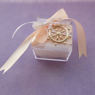 Wedding Favors, favor with box and golden wheel