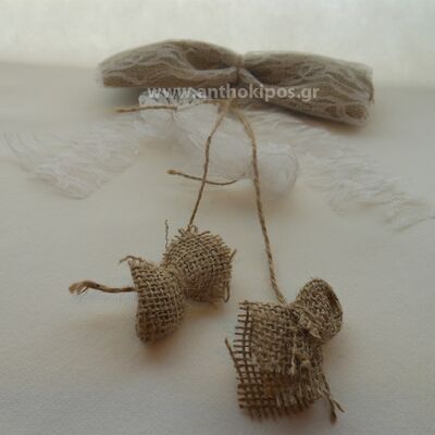Wedding Favors, vintage favor with burlap and lace