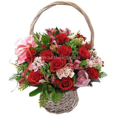 Red paradise in basket