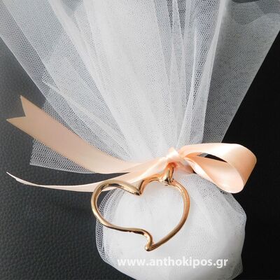 Wedding Favor tulle, classic tied with big heart