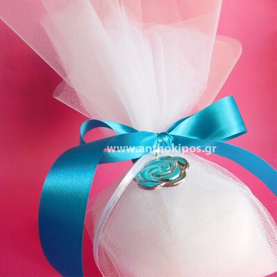 Wedding Favors, tulle favor with flower motif