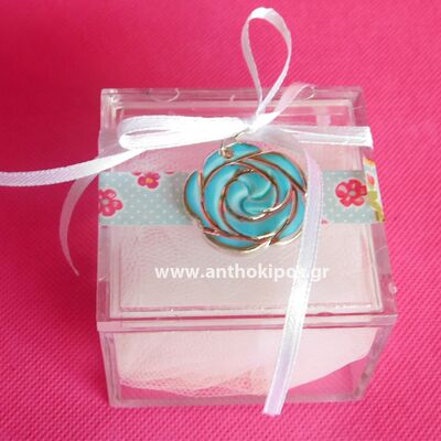 Wedding Favors, wedding favor transparent box with flower motif