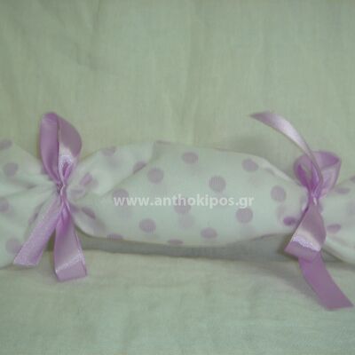 Christening Favor with happy polka dot fabric