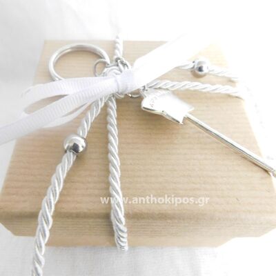 Christening Favor with fairy keychain on a box