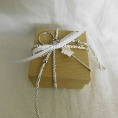 Christening Favor with fairy keychain on a box