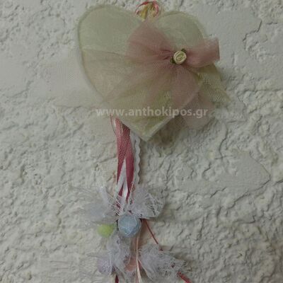 Christening Favor with hanging special heart