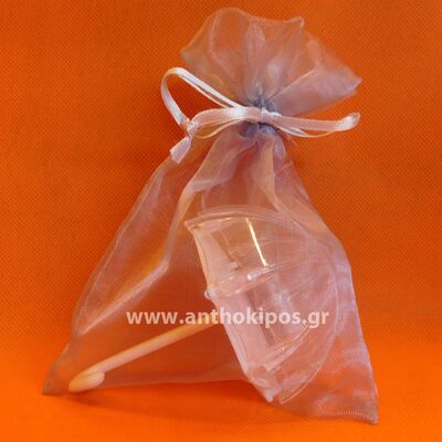 Christening Favor with organza pouch and umbrella inside