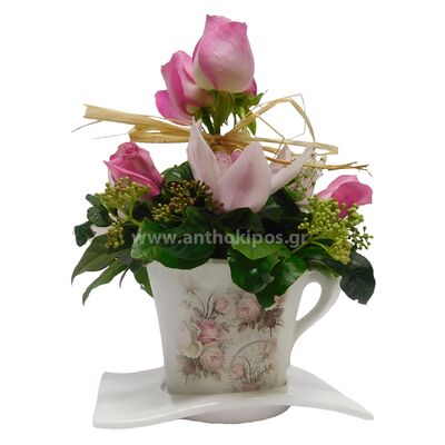 Cup with flowers