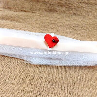 Wedding Favors, wedding favor with tulle, ribbon and heart peg