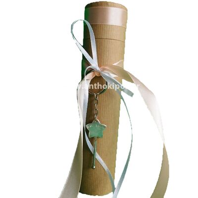 Christening bonbonniere with paper roll together with fairy keychain