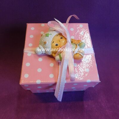 Christening Favor pink box together with baby magnet