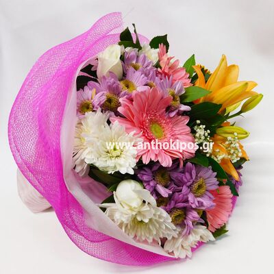 Fabulous colors bouquet with flowers