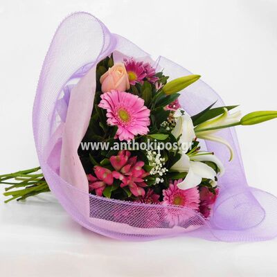 Fresh bouquet with beautiful flowers