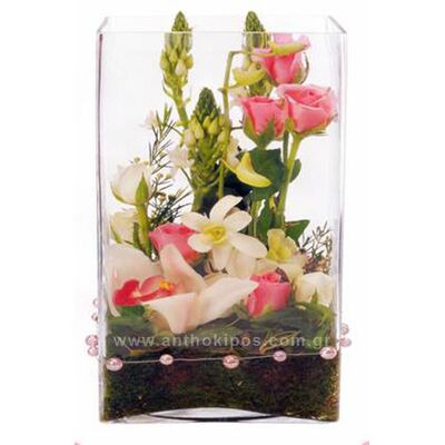 Glass Paradise with Flowers