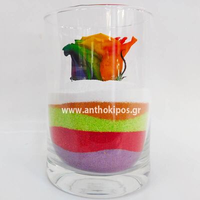 Rainbow rose that live for ever in glass