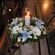 Εσωτερικός Στολισμός Γάμου με σύνθεση με κερί σε λευκή και γαλάζια απόχρωση