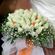 Nυφική Ανθοδέσμη γάμου με τριαντάφυλλο λευκό και πορτοκαλί