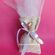 Wedding Favors, vintage pouch with burlap, lace and tulle inside