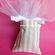 Wedding Favor with striped linen pouch and tulle inside