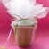 Baptism Favor green bucket wrapped in tulle